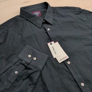 NEW Untuckit Shirt Mens XXL Veneto Wrinkle Free Relaxed Fit Black Long Sleeve